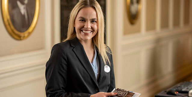 Front desk employee at The Hotel Hershey