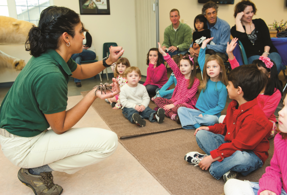 Children viewing animal encounter