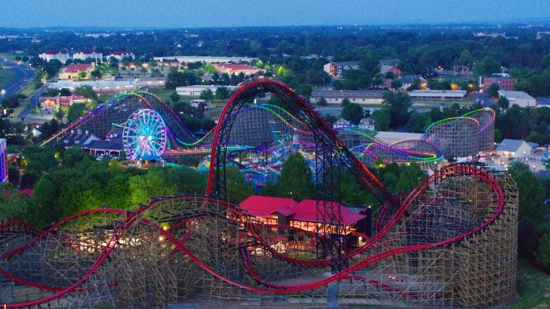 hershey triple tower attraction at Hersheypark